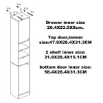 High Gloss Bathroom Freestanding Tall Cabinet, Large Storage Cabinet